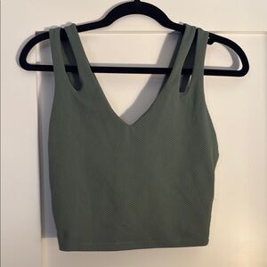 Beach Riot Green Fitted Crop Tank Top